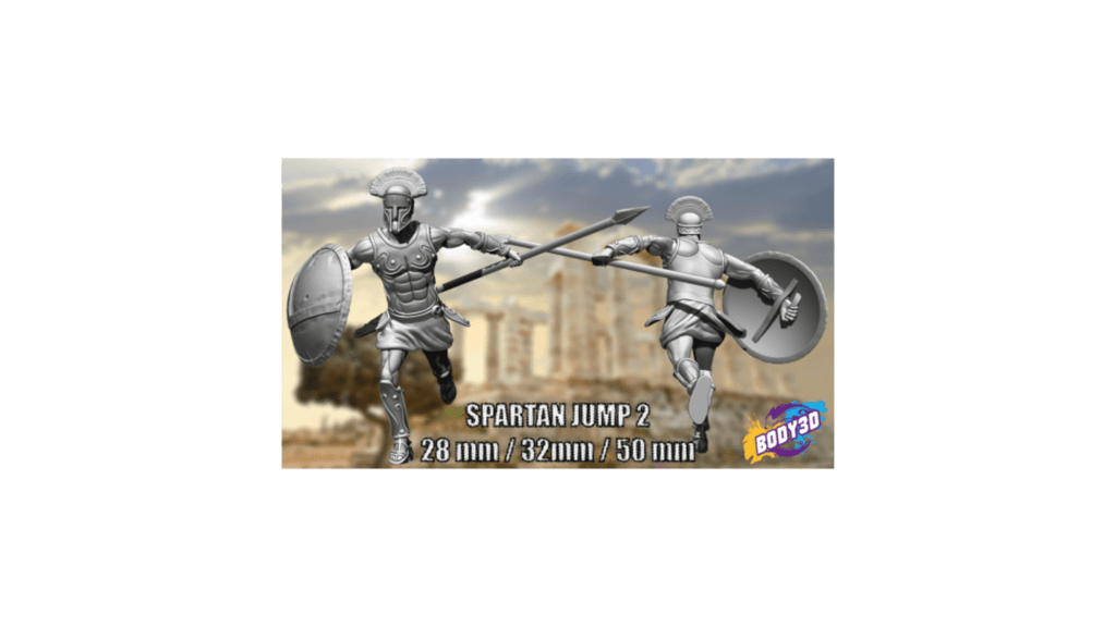 Spartans jump - Miniature 28mm 35mm 50mm 3d model