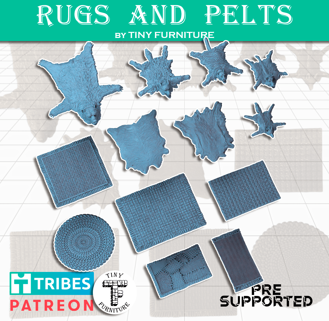 Rugs and Pelts 3d model