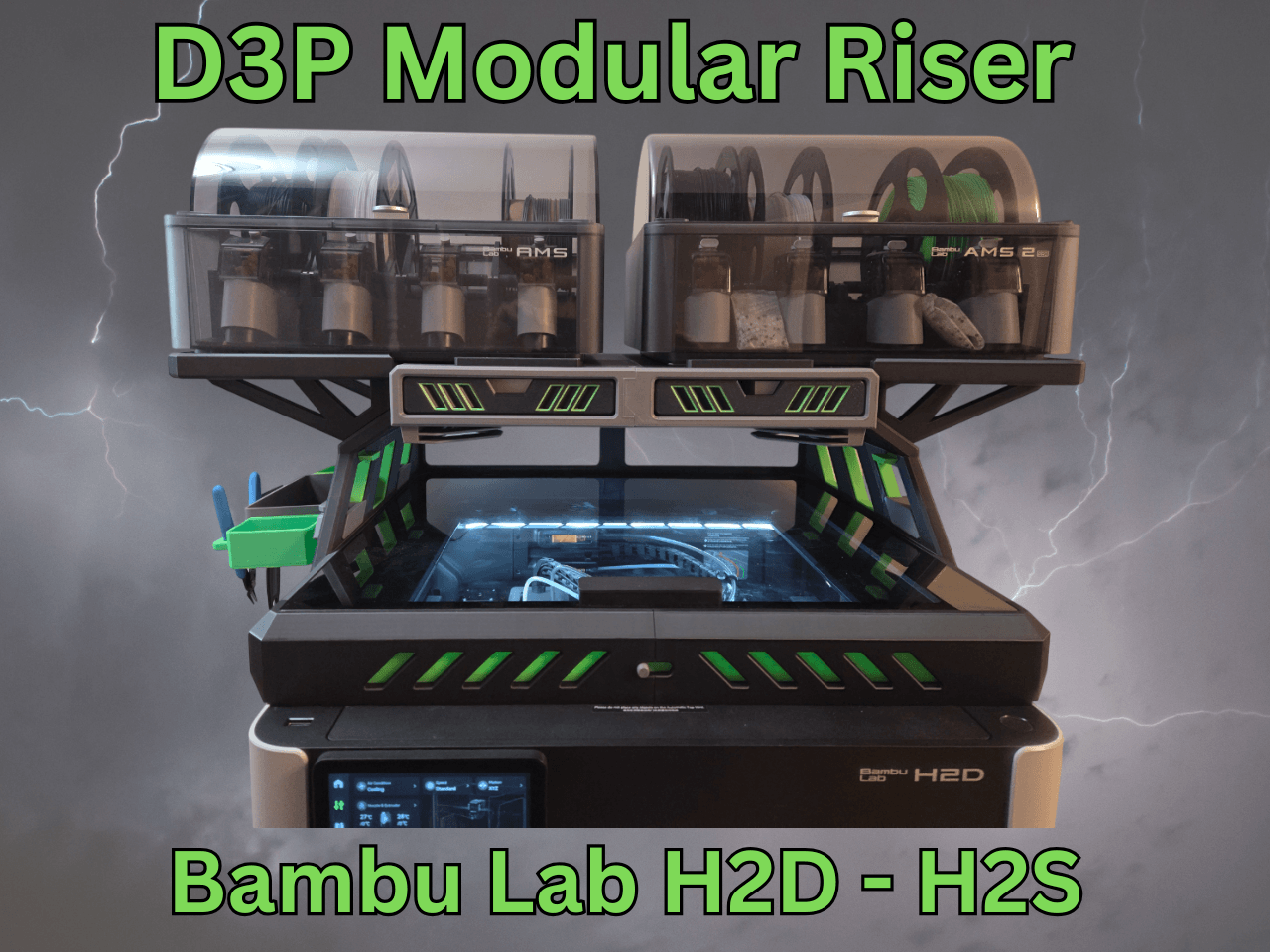 Bambu H2D H2S H2C D3P Riser 3d model