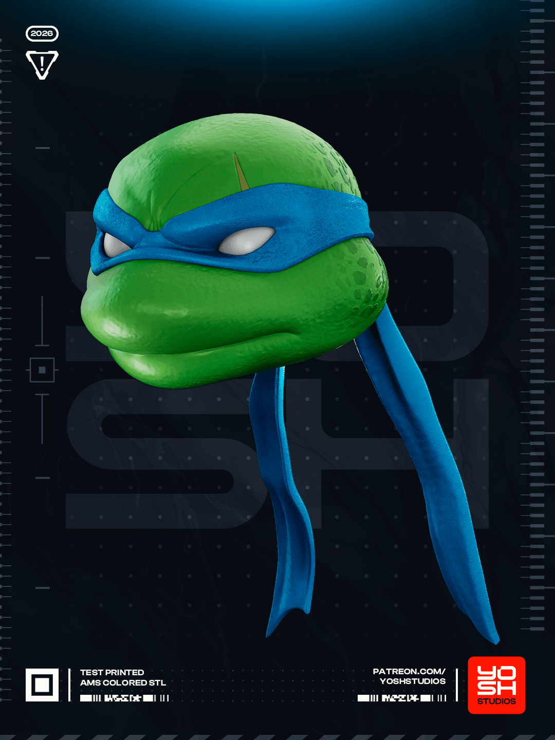 Fort Blue Turtle Helmet 3D Printer STL file 3d model