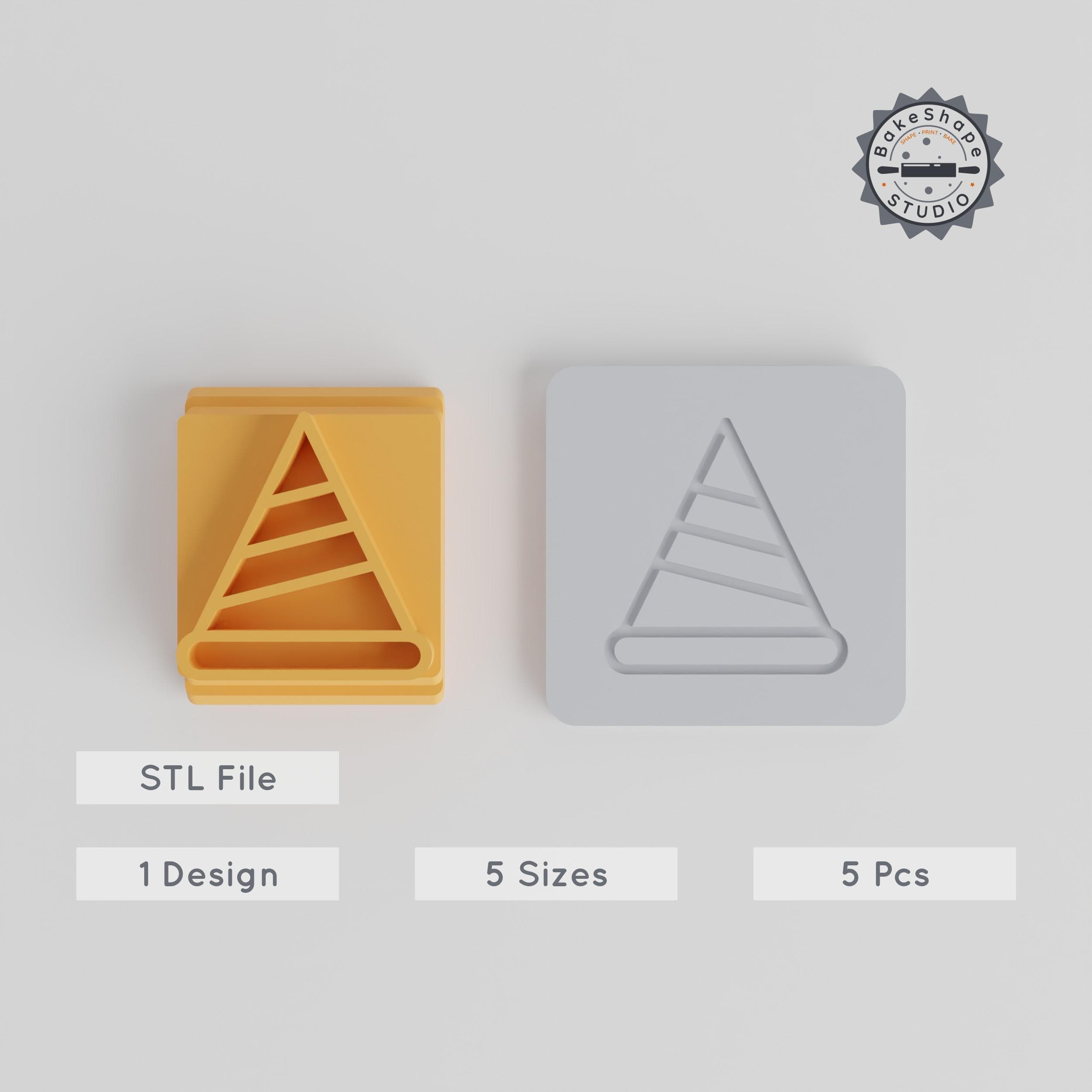 Party Cap, 5-Piece Stamp Tile Set, Motif Sizes 20-40mm, Perfect for Clay, Cookies & Fondant PRODUCT_4706 3d model