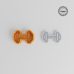 Dumbbell Shape Cutter & Stamp, Gym Workout Cookie Fondant Tool, 6-Piece Set, S/M/L Sizes, Fitness Sport Design PRODUCT_535 3d model