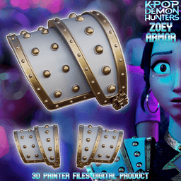 Zoey Cosplay Armor Kpop Demon Hunters 3d model