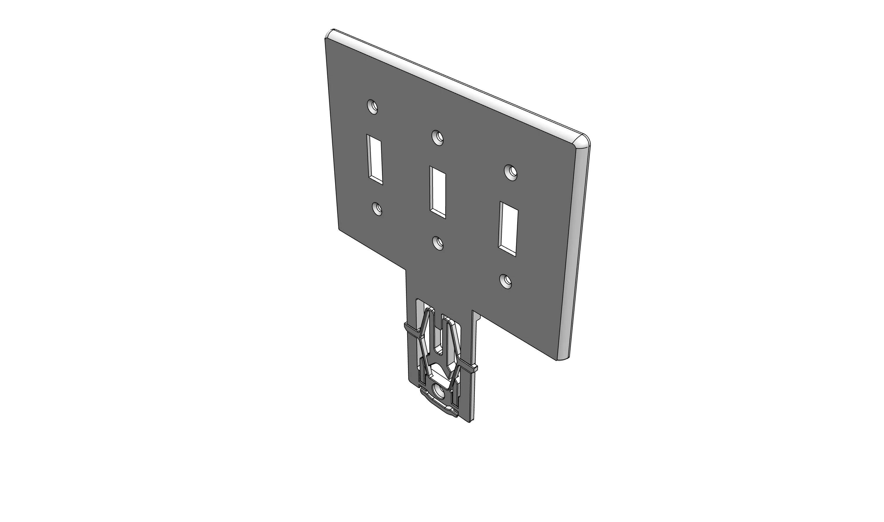 B31 - Three-Gang Single-Sided Toggle Switch Style WallPlateMate 3d model