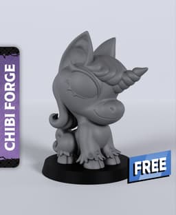 Chibi Unicorn Pony - With Free Dragon - 5e DnD Inspired for RPG and Wargamers 3d model