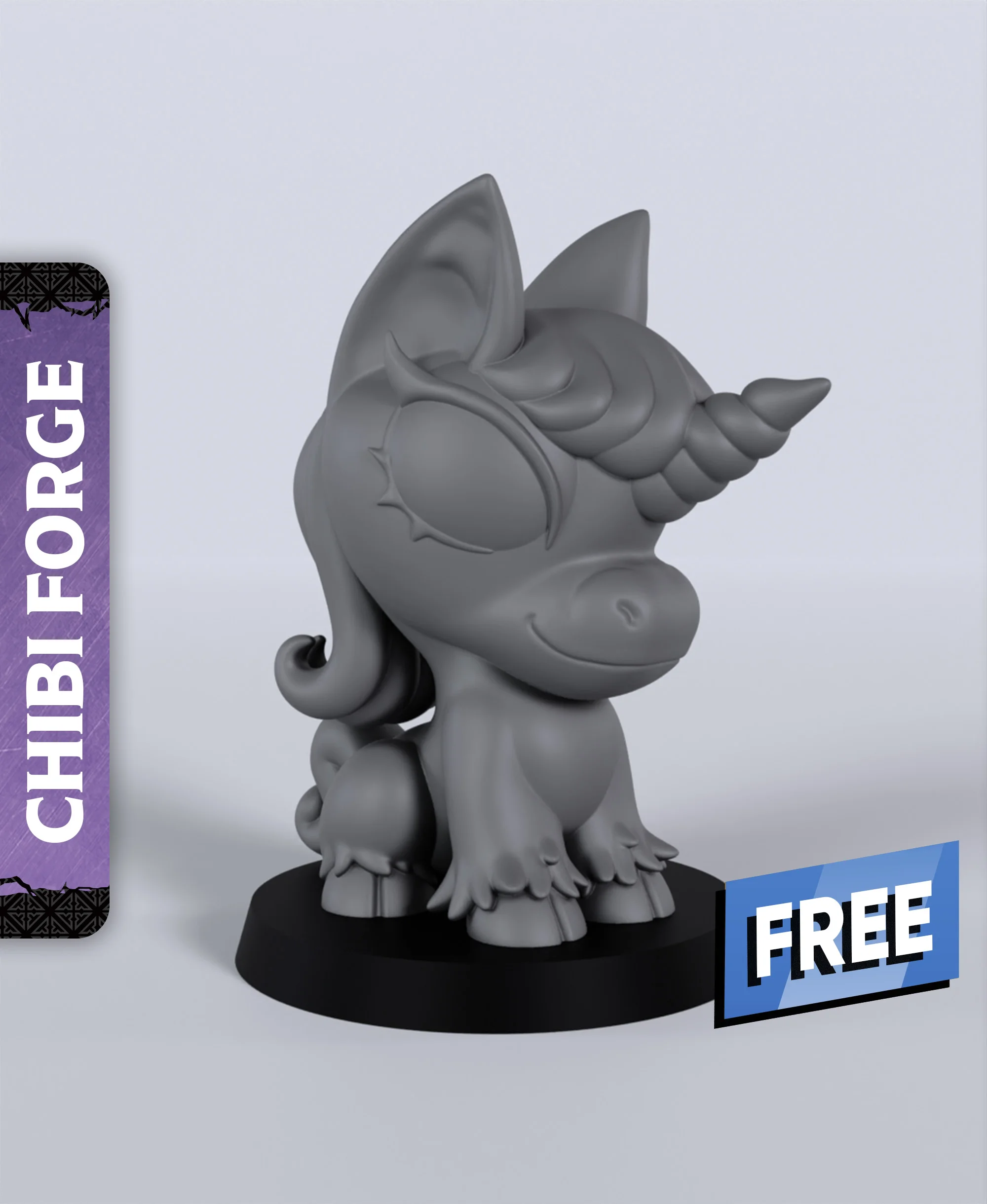 Chibi Unicorn Pony - With Free Dragon - 5e DnD Inspired for RPG and Wargamers 3d model