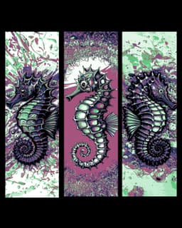 Funky Seahorses - Set of Bookmarks 3d model