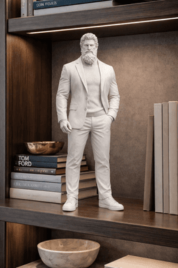 Modern Bearded Gentleman Statue STL – Executive Casual Male Figure for 3D Printing 3d model