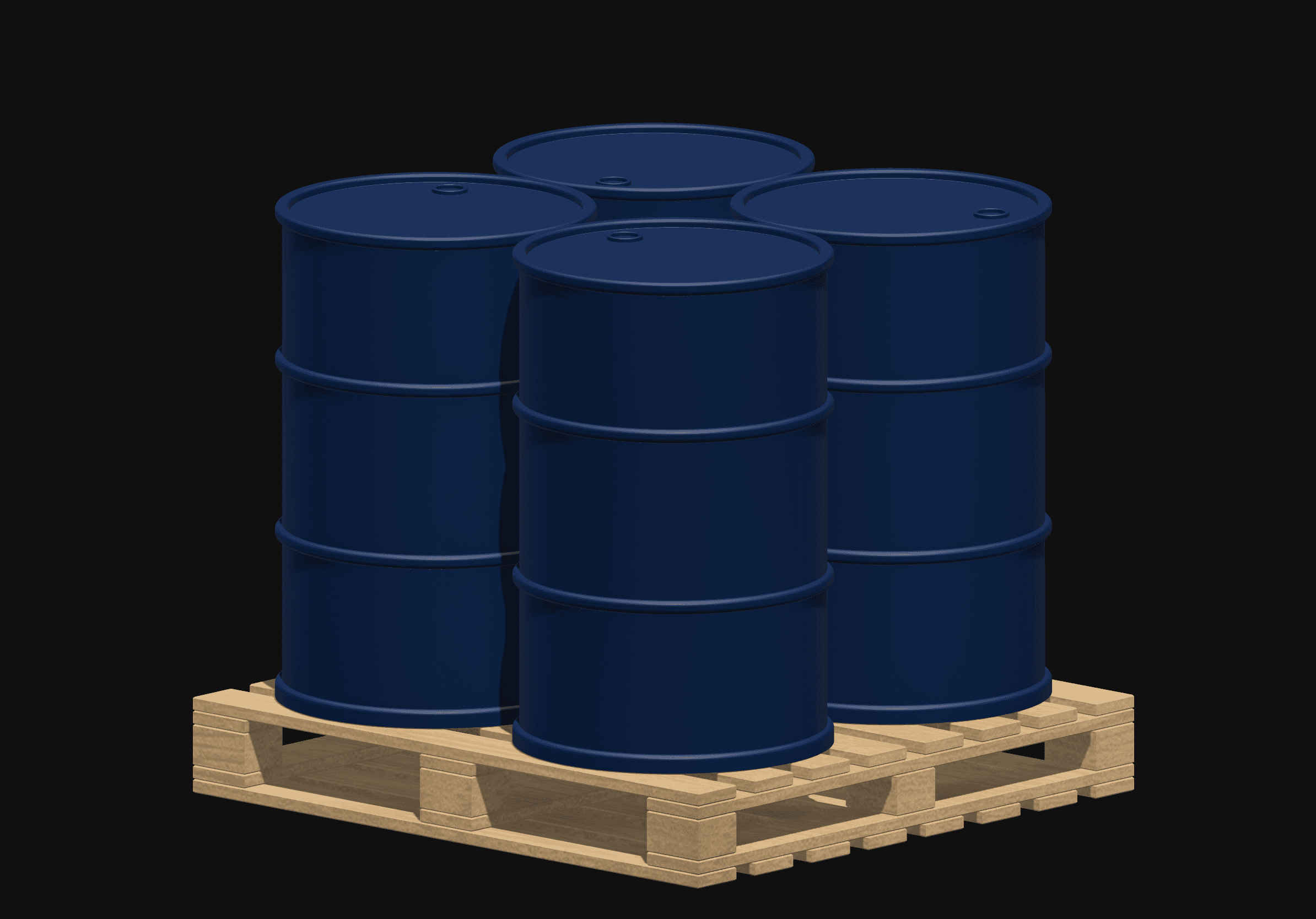 4 barrel Pallet 3d model