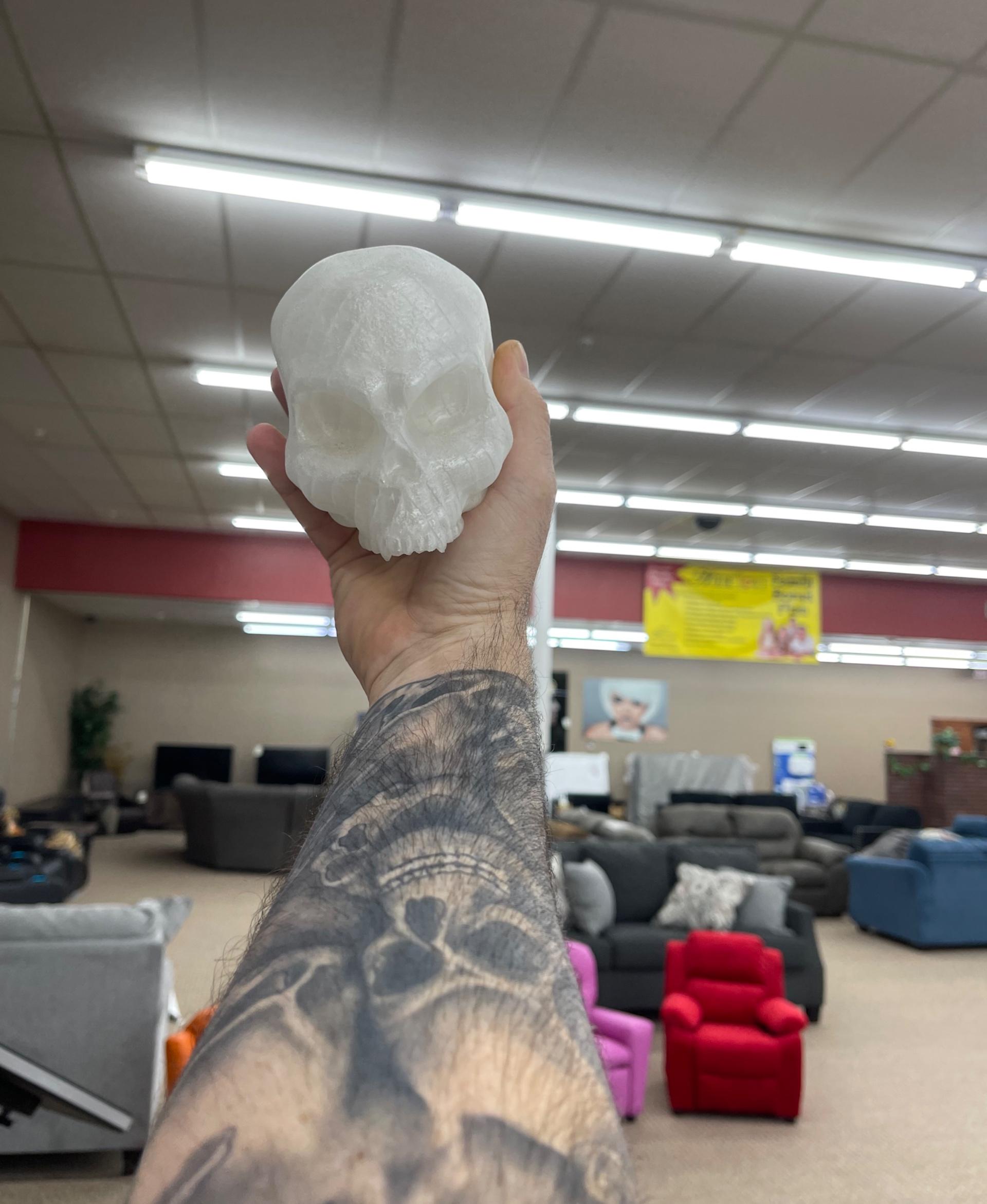 Small Fanged Skull - Printed the awesome skull in the translucent filament. - 3d model