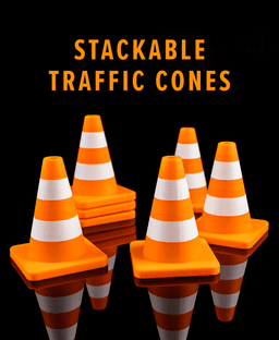 Mini Traffic Cone - Stackable - Multicolor .3mf 3d model