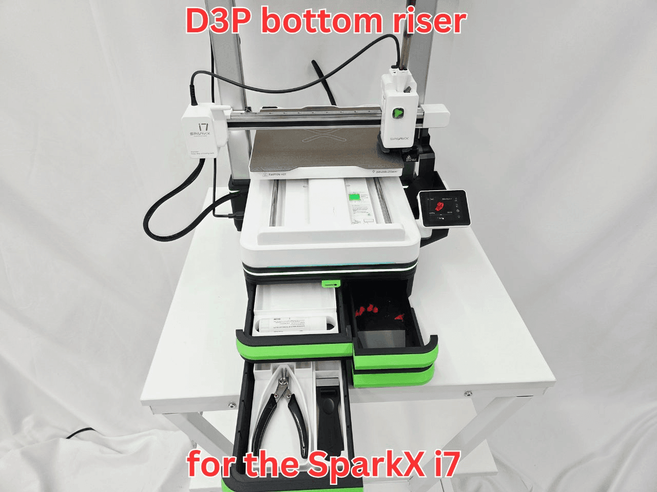 Creality SparkX i7 D3P bottom riser 3d model