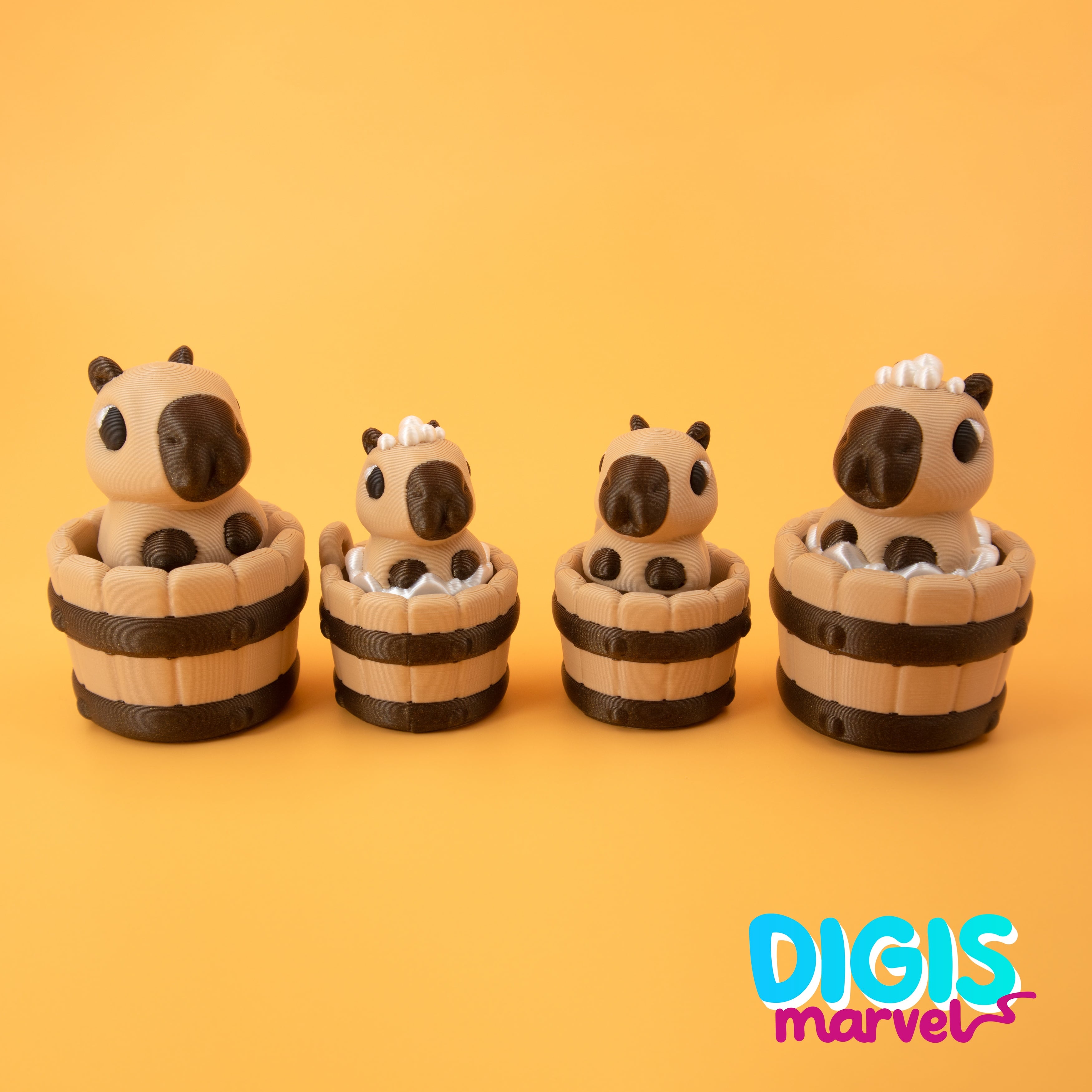 Capybara Bathtime Clicker + Keychain 3d model