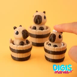 Capybara Bathtime Clicker + Keychain 3d model