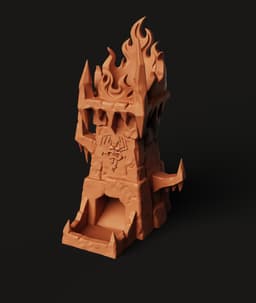 Burning Castle Dice Tower STL | DnD 3D Print | Flame Tower 3d model