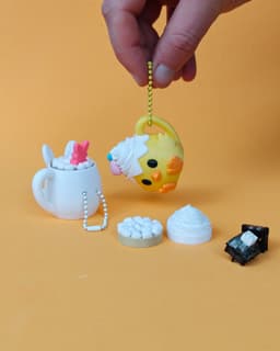 Bunny Mug Clicker & Chick Mug Clicker, Cute Easter Fidget Keychain 3d model