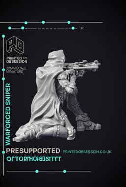 Sniper Warforged - Assassin Clan - PRESUPPORTED - 32 mm scale 3d model
