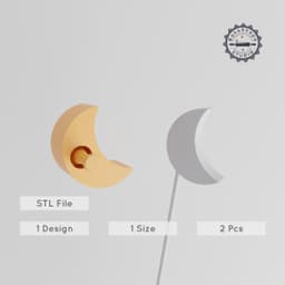 Moon Cake Pop Mold Set, Crescent Designs, Celestial Night Orb Theme STL for 3D Printing PRODUCT_993 3d model