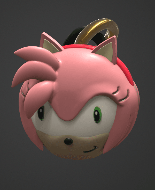 Amy Rose Key chain - Sonic fan art 3d model