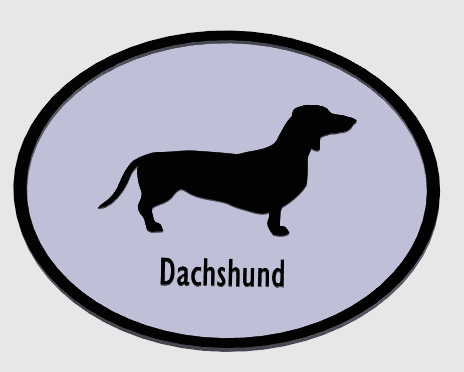Dachshund Dog Breed Plaque 3d model