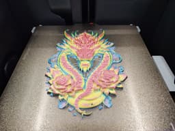 Dragon with Roses, 3D Wall Art 3d model