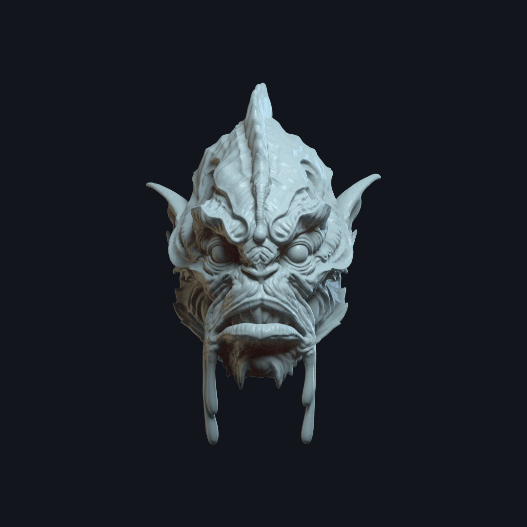 Abyssalor v3 Action Figure Head 3d model