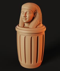 Egyptian Canopic Jars Set STL | Décor 3D Print | 4-Pack 3d model