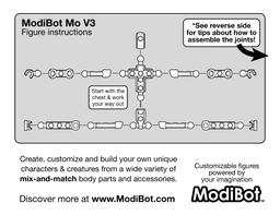 ModiBot Mo Classic 5" Figure Frame (with Hex holes) 3d model