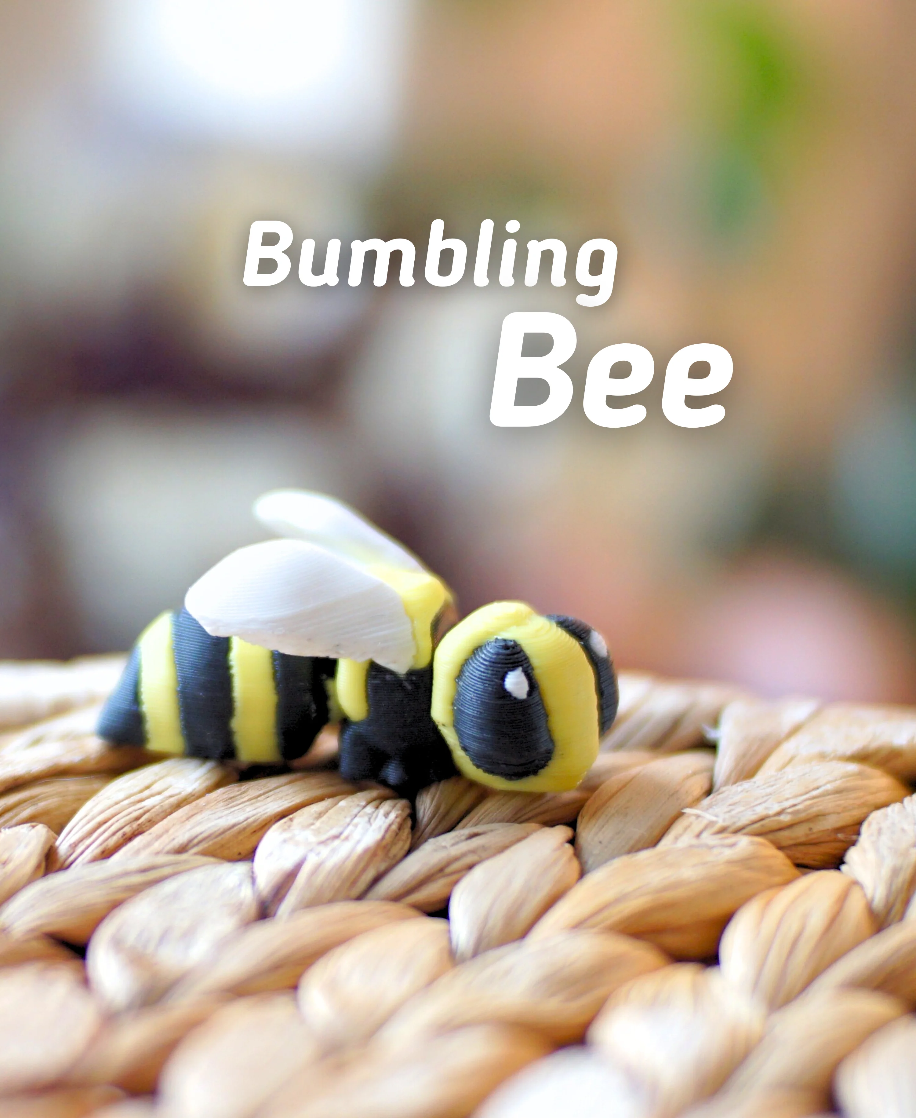 Bumbling Bee Articulated Fidget Bee - Keychain - Ludo 3D Printed Flexi 3d model