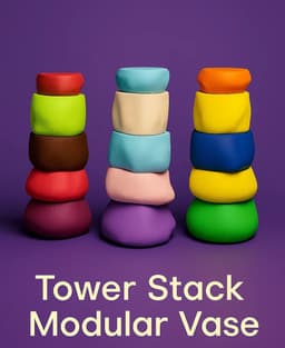 Tower Stack Modular Vase – Customizable Vase in Playful Colors and Sizes 3d model