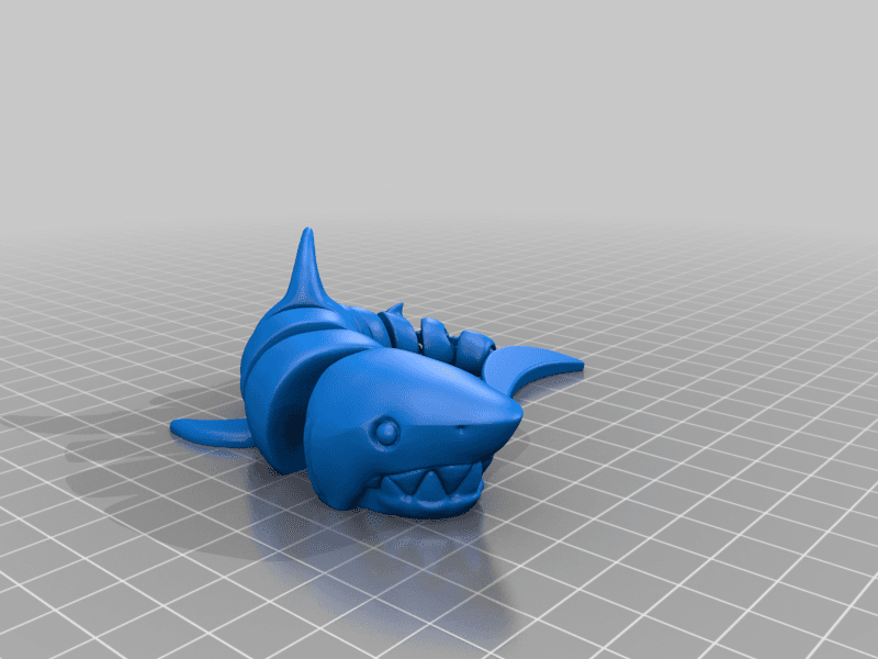 Curled Articulated Shark, reduced file size. 3d model