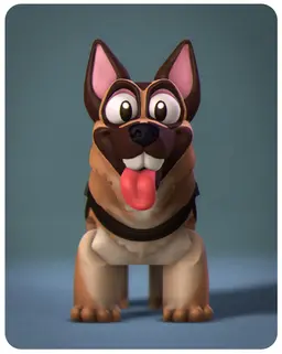 Happy Dogs German Shepherd 3d model