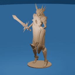 Sexy Knight – Sword and Shield Warrior Figure v2 3d model