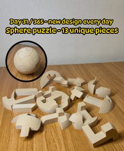 Sphere Puzzle – 13-Piece Assembly Brain Teaser 3d model