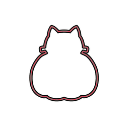 Cat in Pumpkin Cookie Cutter STL File - 4 inches 3d model