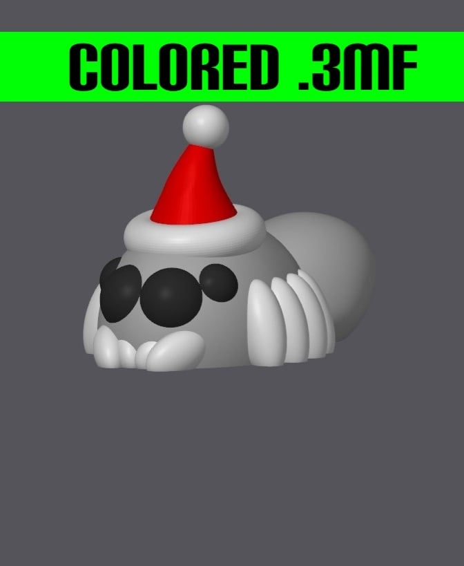 Christmas Spider - Mini Monster #9 Colored .3MF 3d model
