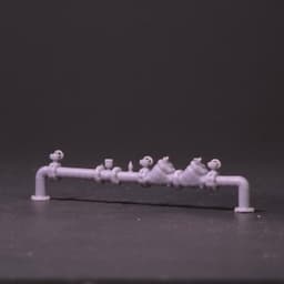 Triple-Valve Industrial Manifold | Heavy Infrastructure | HO/O Scale 3d model
