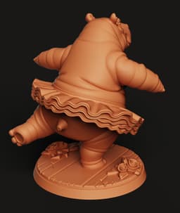Ballerina Hippo Statue | Dancing Hippo 3D Print | Cute Animal Decor | Whimsical Desktop Sculpture 3d model