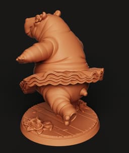 Ballerina Hippo Statue | Dancing Hippo 3D Print | Cute Animal Decor | Whimsical Desktop Sculpture 3d model