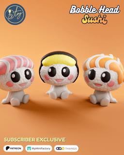 WOBBLY HEAD SUSHI SET 3d model