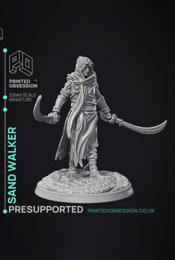 Desert Walker - Were Folk - PRESUPPORTED - Illustrated and Stats - 32mm scale 3d model