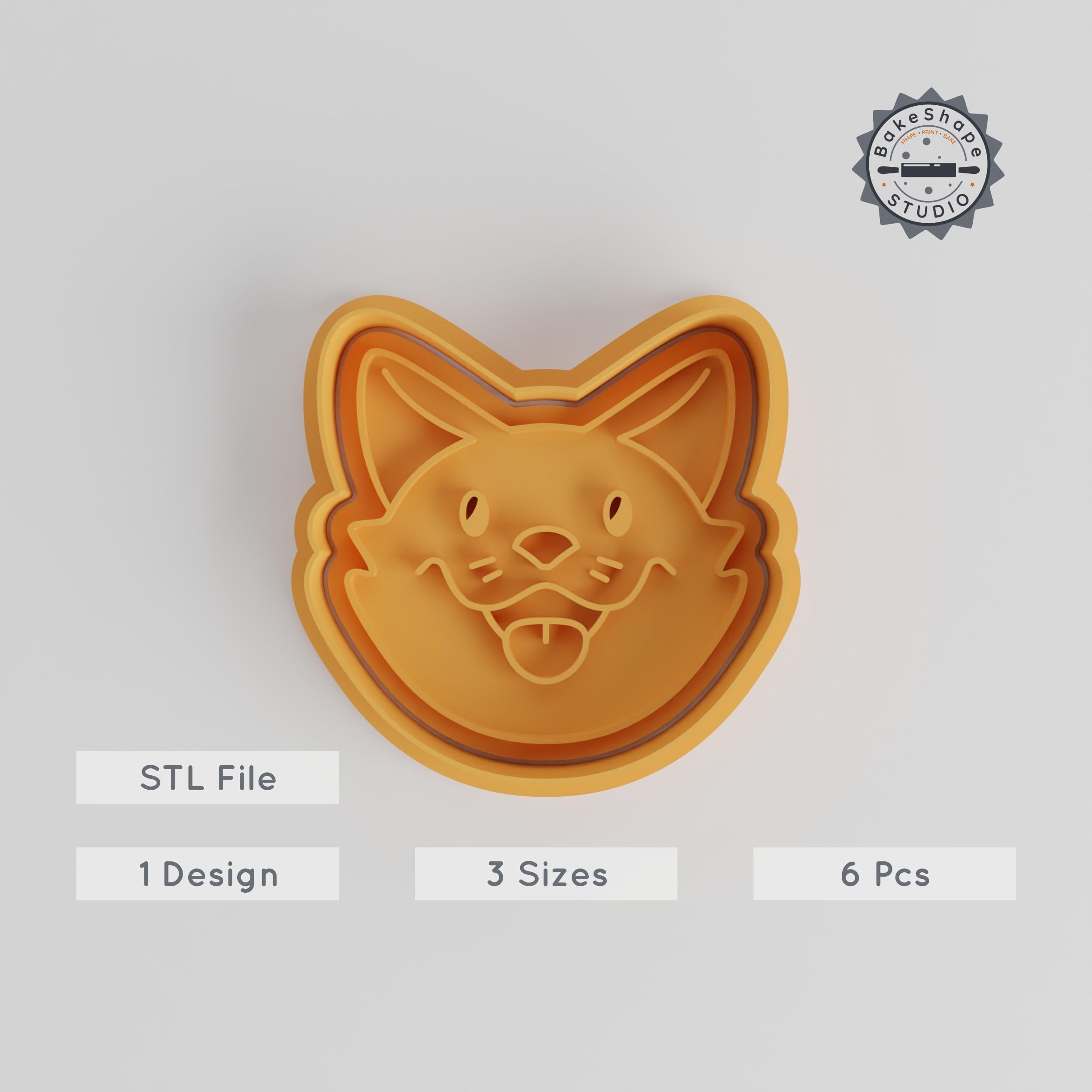 Dog Shape Cutter & Stamp Set, Animal Cute Theme, Cookie & Fondant Decor, S/M/L Sizes, 6-Piece Collection PRODUCT_5552 3d model