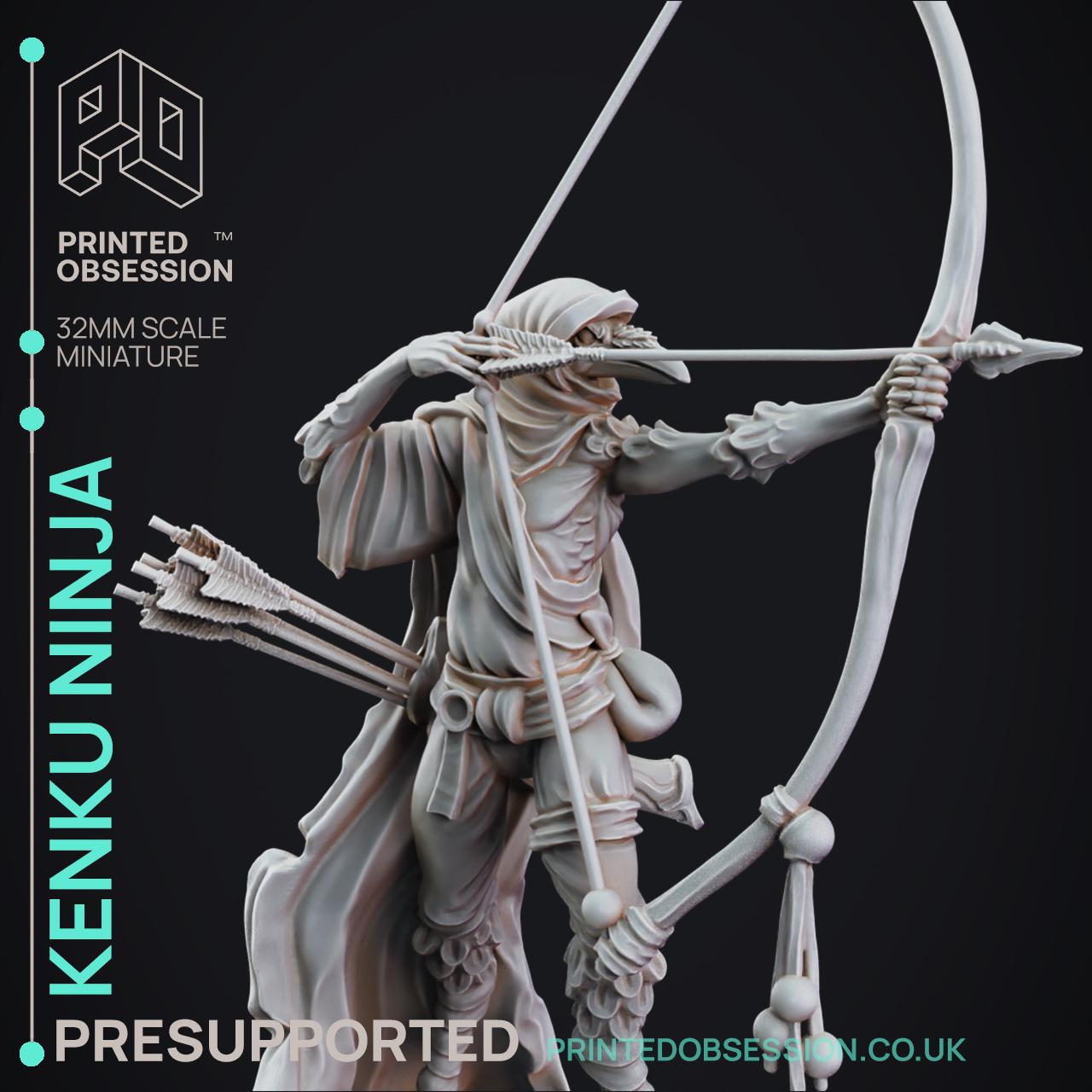 Kenku Ninja - Ninja -  PRESUPPORTED - Illustrated and Stats - 32mm scale 3d model