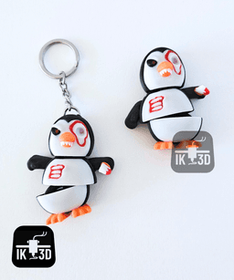 Flexi Mini Killer Penguin / Print In Place Figurine + Keychain 3d model