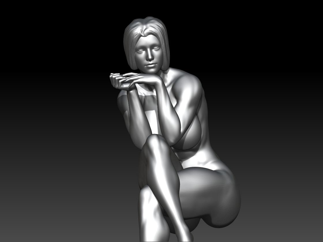 woman sitting relax 3d model