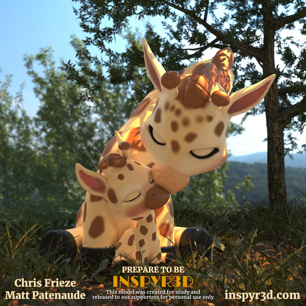 Mother's Kiss A Giraffe's Tale 3d model