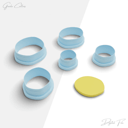 Organic Pebbles Polymer Clay Cutter Package, 5 Models, 2 Cutter Version, 5 Sizes Included, No: 867 3d model