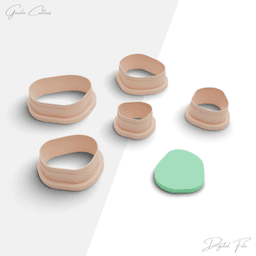 Organic Pebbles Polymer Clay Cutter Package, 5 Models, 2 Cutter Version, 5 Sizes Included, No: 867 3d model