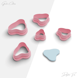 Organic Pebbles Polymer Clay Cutter Package, 5 Models, 2 Cutter Version, 5 Sizes Included, No: 867 3d model