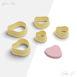 Organic Pebbles Polymer Clay Cutter Package, 5 Models, 2 Cutter Version, 5 Sizes Included, No: 867 3d model